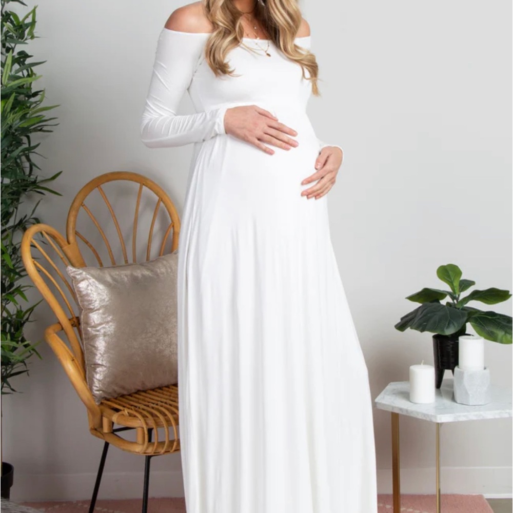 Off Shoulder Maternity Maxi Dress